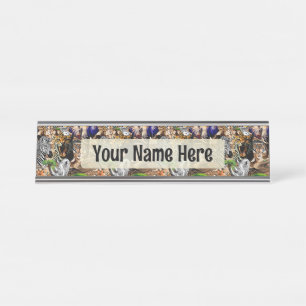 Wild African Savanna Animals Desk Name Plate