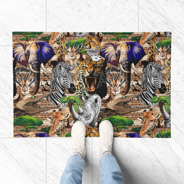 Wild African Savanna Animals Doormat (Indoor)