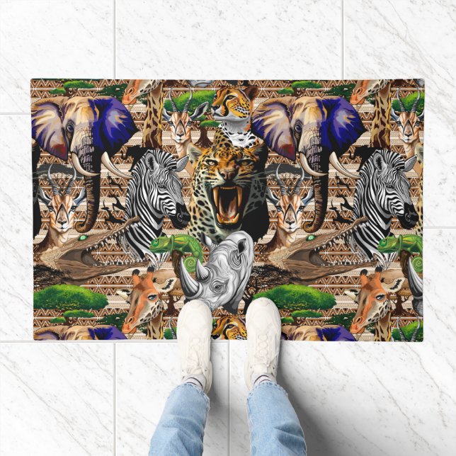 Wild African Savanna Animals Doormat (Indoor)