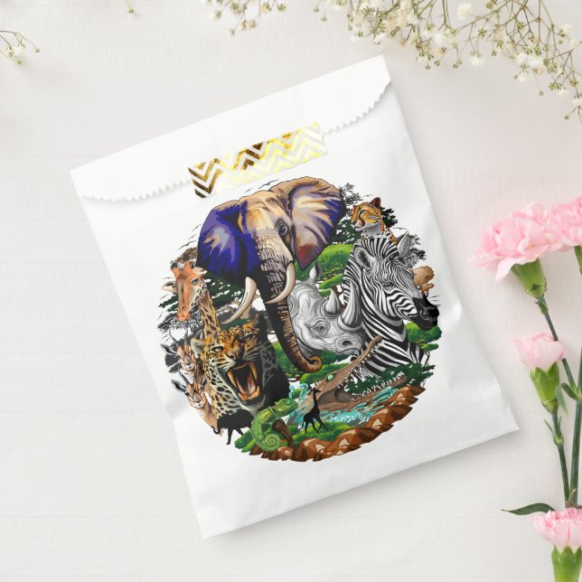 Wild African Savanna Animals Favor Bag (Sealed)