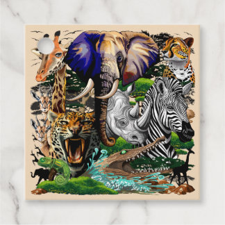 Wild African Savanna Animals Favor Tags