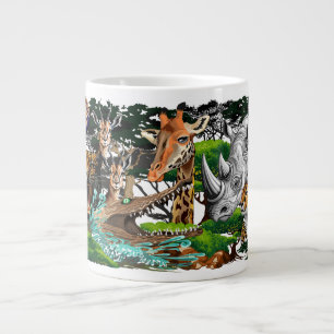 Wild African Savanna Animals Giant Coffee Mug