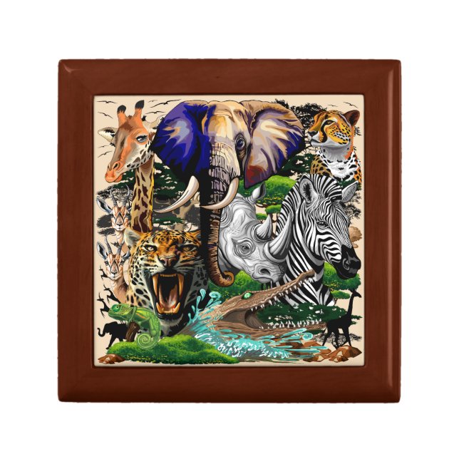Wild African Savanna Animals Gift Box (Front)