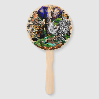 Wild African Savanna Animals Hand Fan