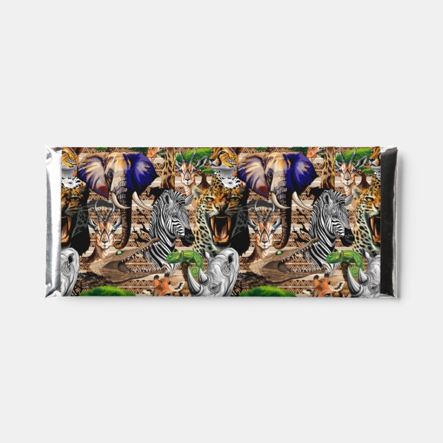 Wild African Savanna Animals Hershey Bar Favors (Front)