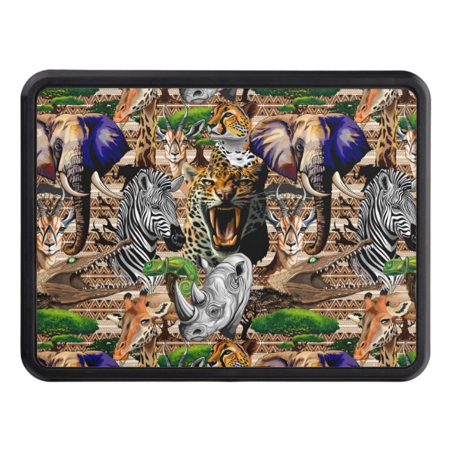Wild African Savanna Animals Hitch Cover (Front)