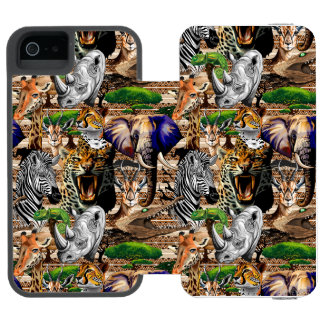 Wild African Savanna Animals iPhone SE/5/5s Wallet Case