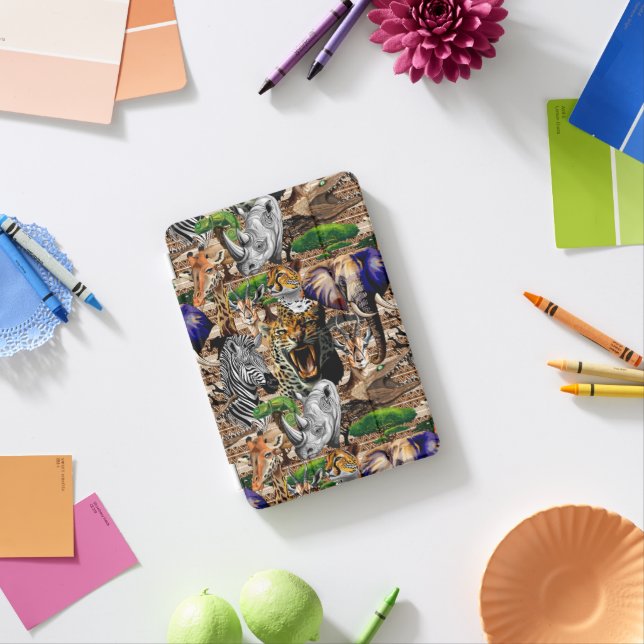 Wild African Savanna Animals iPad Mini Cover (In Situ)