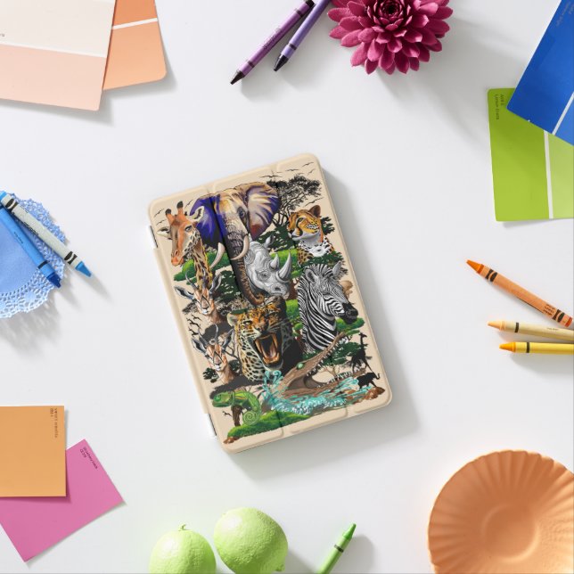 Wild African Savanna Animals iPad Mini Cover (In Situ)