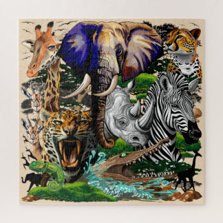 Wild African Savanna Animals Jigsaw Puzzle