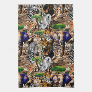 Wild African Savanna Animals Kitchen Towel