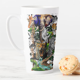Wild African Savanna Animals Latte Mug