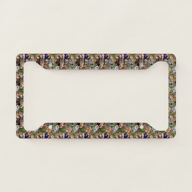 Wild African Savanna Animals License Plate Frame (Front)