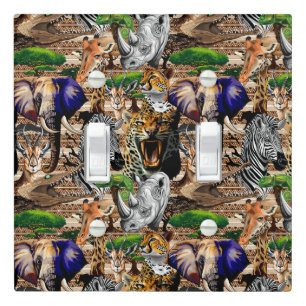 Wild African Savanna Animals Light Switch Cover