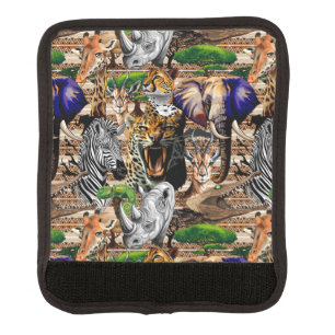 Wild African Savanna Animals Luggage Handle Wrap