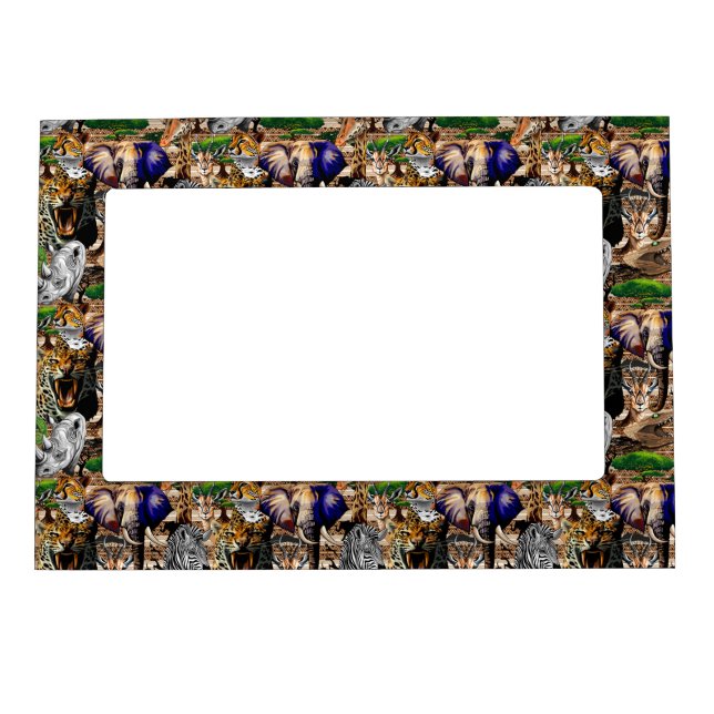 Wild African Savanna Animals Magnetic Frame (Front)