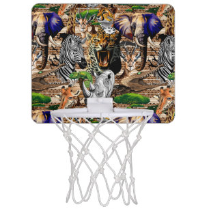Wild African Savanna Animals Mini Basketball Hoop