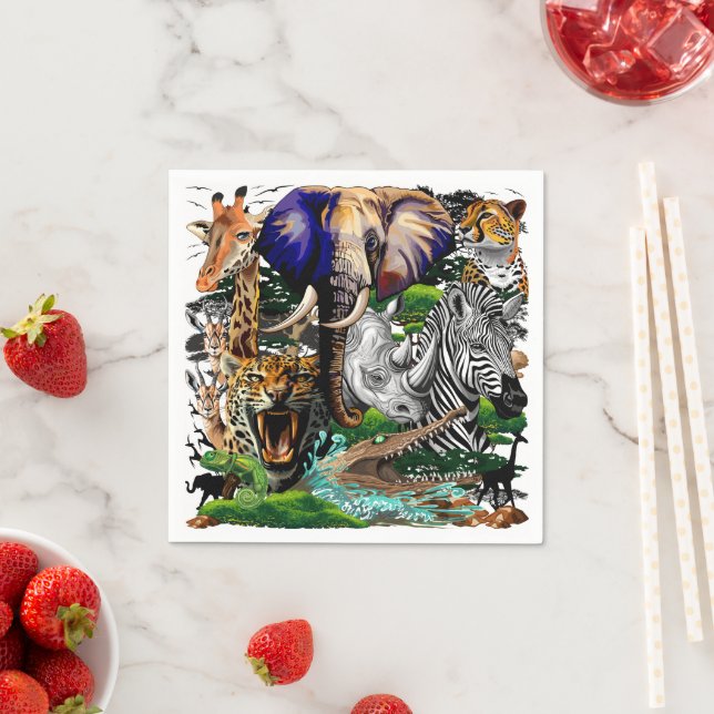 Wild African Savanna Animals Napkins (Insitu)