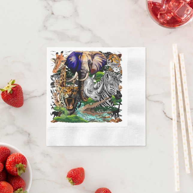 Wild African Savanna Animals Napkins (Insitu)
