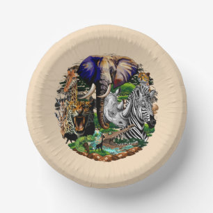 Wild African Savanna Animals Paper Bowls