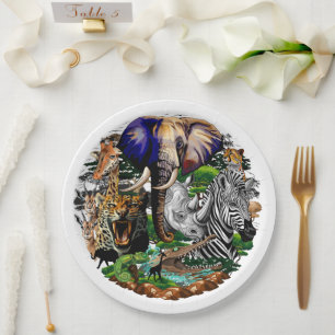 Wild African Savanna Animals Paper Plates