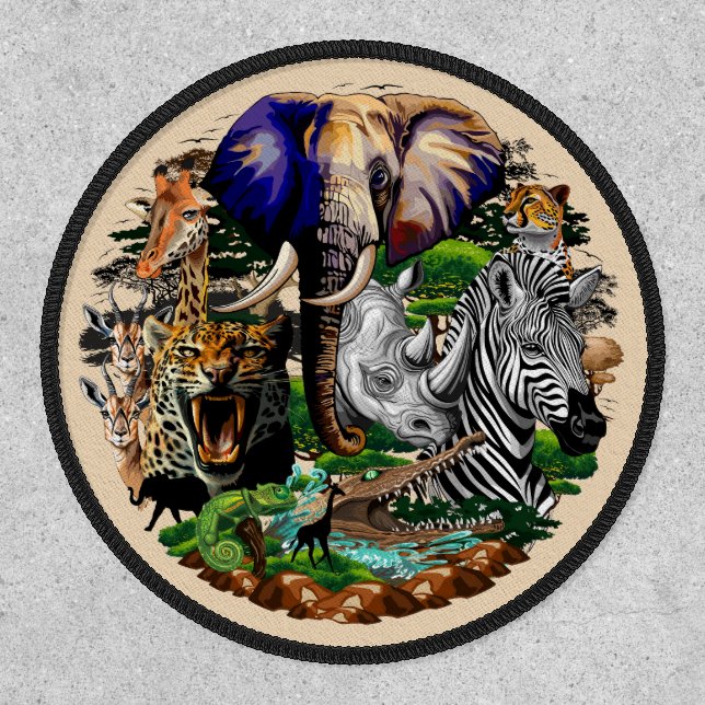 Wild African Savanna Animals Patch (Front)
