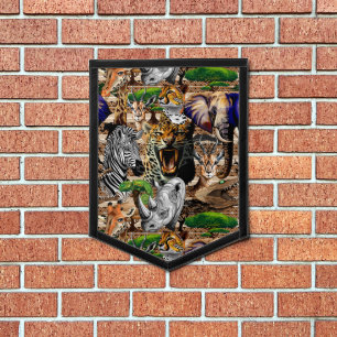 Wild African Savanna Animals Pennant