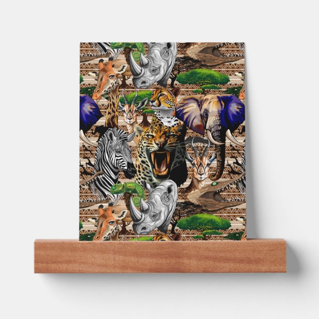 Wild African Savanna Animals Picture Ledge (Front)