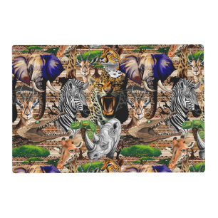 Wild African Savanna Animals Placemat