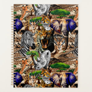 Wild African Savanna Animals Planner