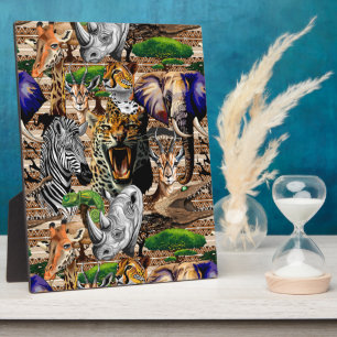 Wild African Savanna Animals Plaque