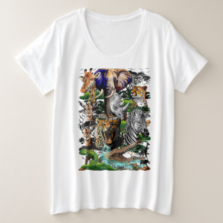 Wild African Savanna Animals Plus Size T-Shirt
