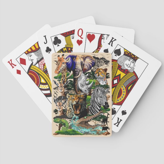 Wild African Savanna Animals Poker Cards (Back)