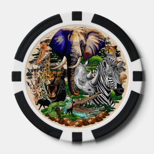 Wild African Savanna Animals Poker Chips