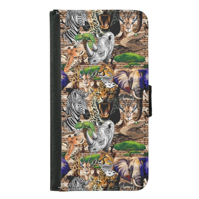 Wild African Savanna Animals Samsung Galaxy Wallet Case (Front)