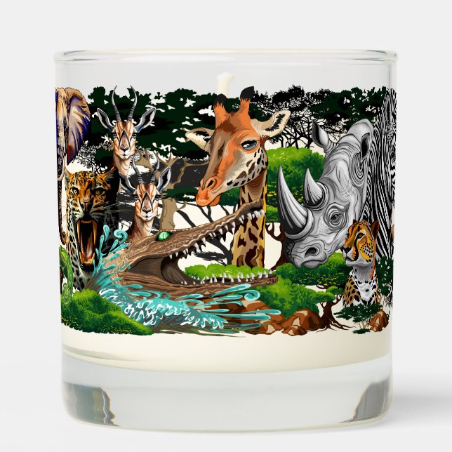 Wild African Savanna Animals Scented Candle (Front)