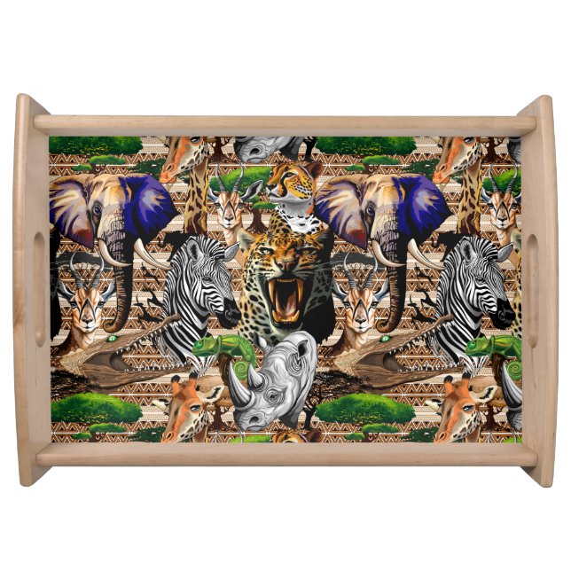 Wild African Savanna Animals Serving Tray (Front)