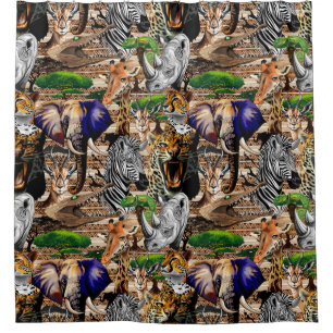 Wild African Savanna Animals Shower Curtain