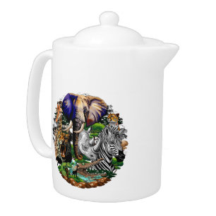 Wild African Savanna Animals Teapot