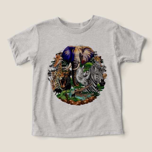 Wild African Savanna Animals Toddler T-shirt (Design Front)
