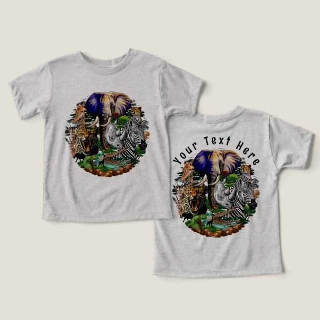 Wild African Savanna Animals Toddler T-shirt (Design Front & Back)