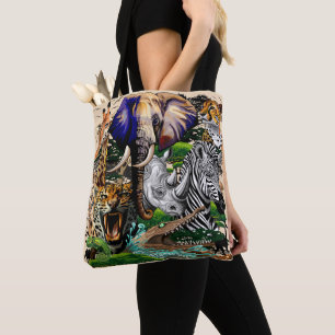 Wild African Savanna Animals Tote Bag