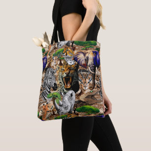 Wild African Savanna Animals Tote Bag