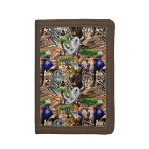 Wild African Savanna Animals Tri-fold Wallet