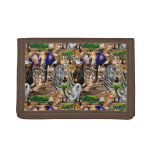 Wild African Savanna Animals Tri-fold Wallet