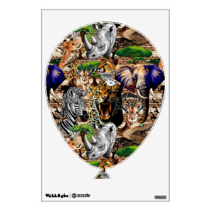 Wild African Savanna Animals Wall Decal