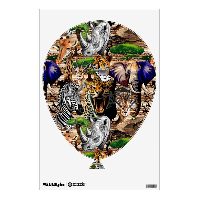 Wild African Savanna Animals Wall Decal (Front)