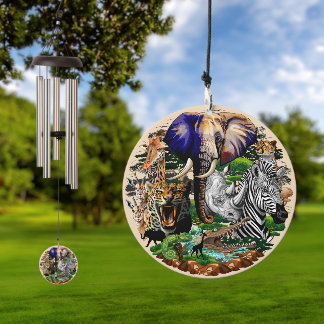 Wild African Savanna Animals Wind Chime