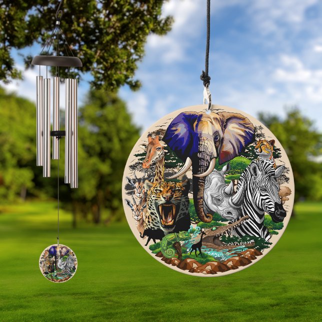 Wild African Savanna Animals Wind Chime (Outdoor)