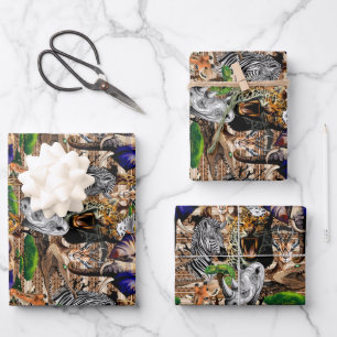 Wild African Savanna Animals Wrapping Paper Sheets